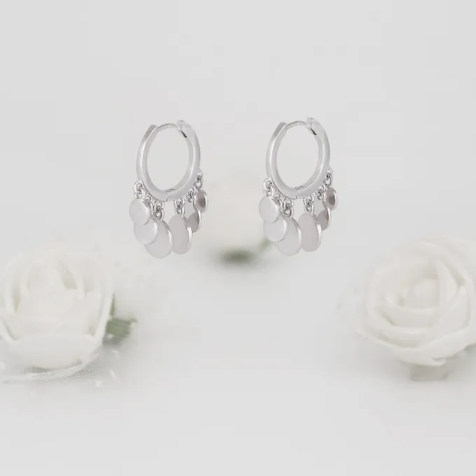 Silver Jingle Hoop Earrings