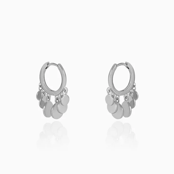 Silver Jingle Hoop Earrings