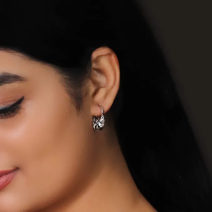 Silver Jingle Hoop Earrings