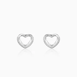 Silver Jolly Heart Studs
