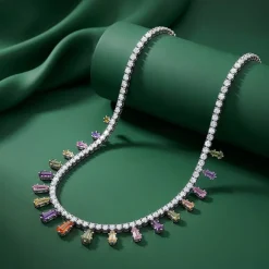 Silver Kaleidoscope Choker Necklace