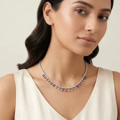 Silver Kaleidoscope Choker Necklace