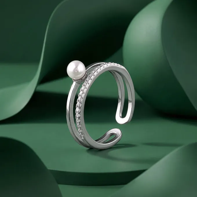 Silver Kate Pearl Ring