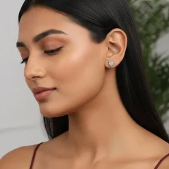 Silver Kiss Me Studs