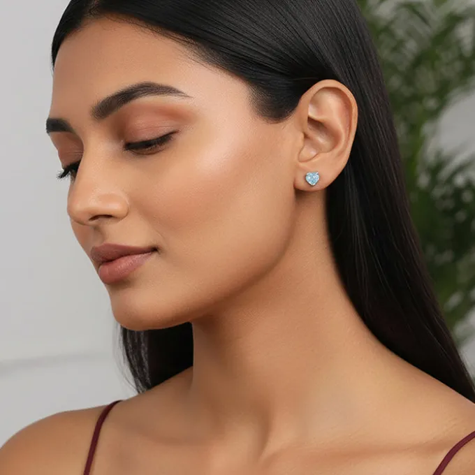 Silver Kiss Me Studs