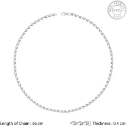 Silver Kite Beveled Chain For Him