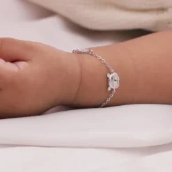 Silver Kitten Charm Kids Bracelet (0 - 2 Years)