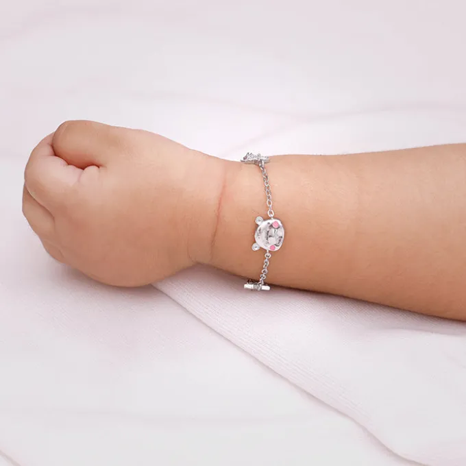 Silver Kitten Charm Kids Bracelet (0 - 2 Years)