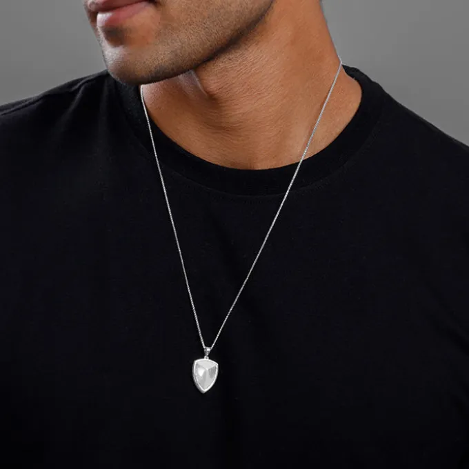 Silver Knight’s Valor Pendant With Box Chain For Him