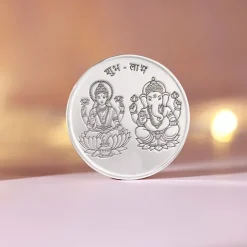 Silver Laxmi & Ganpati Coin - (50g)