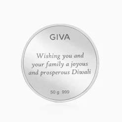 Silver Laxmi & Ganpati Coin - (50g)