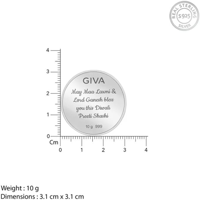 Silver Laxmi & Ganpati Coin - (10g)
