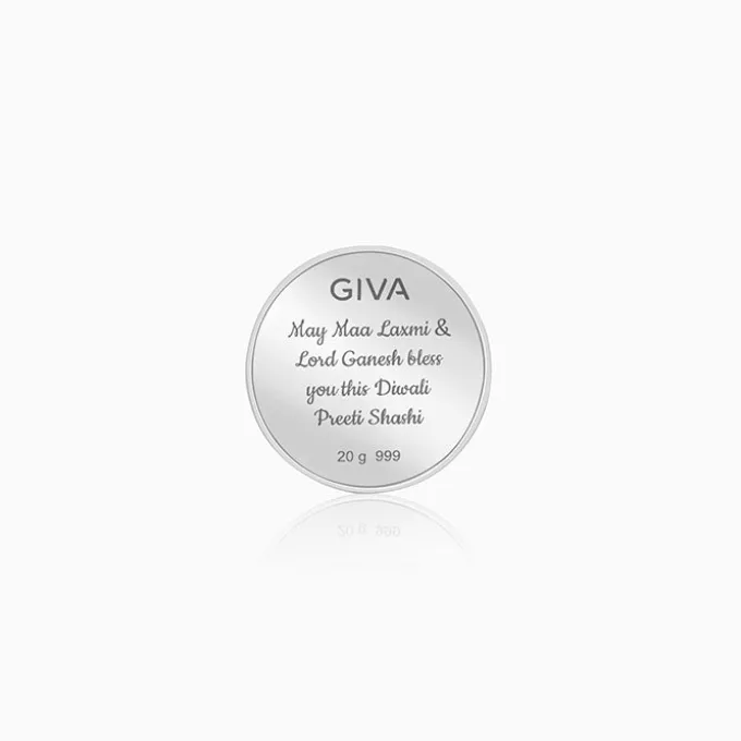 Silver Laxmi & Ganpati Coin - (20g)