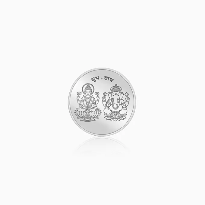 Silver Laxmi & Ganpati Coin - (20g)