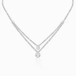 Silver Layered Drop necklace