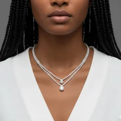Silver Layered Drop necklace