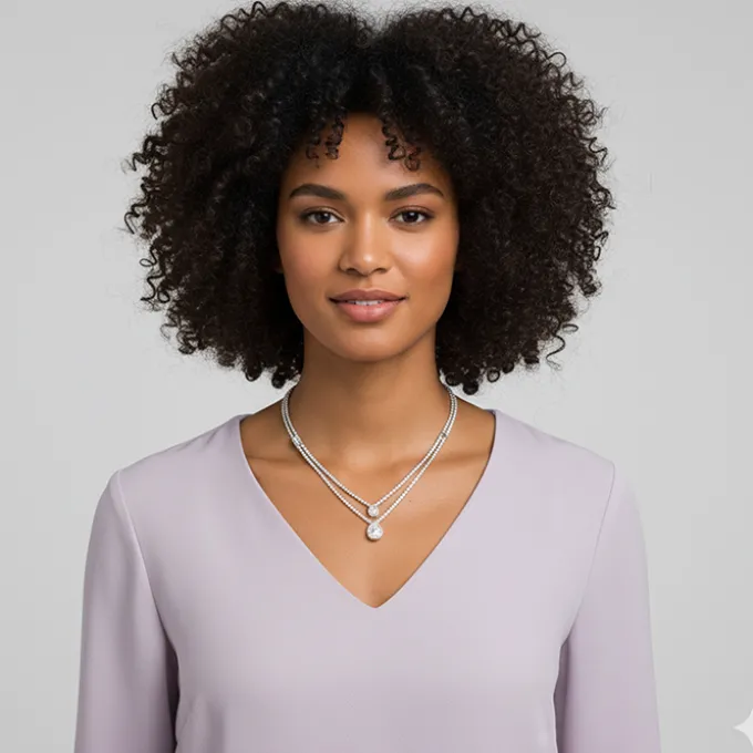 Silver Layered Drop necklace