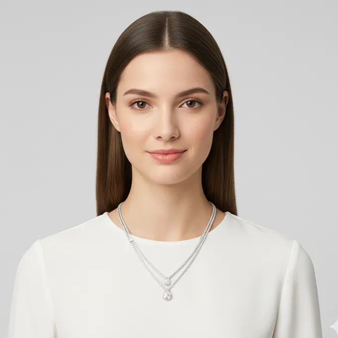Silver Layered Drop necklace