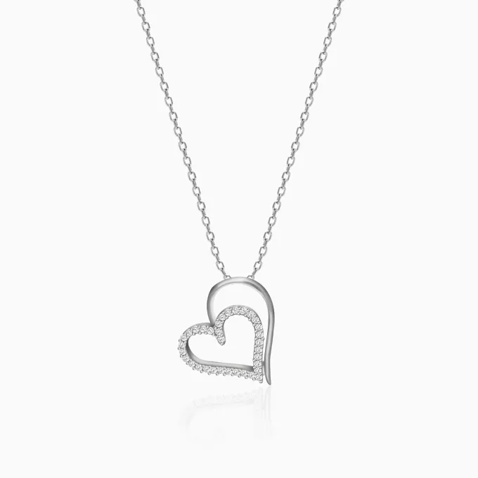 Silver Layered Heart Pendant