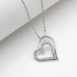 Silver Layered Heart Pendant