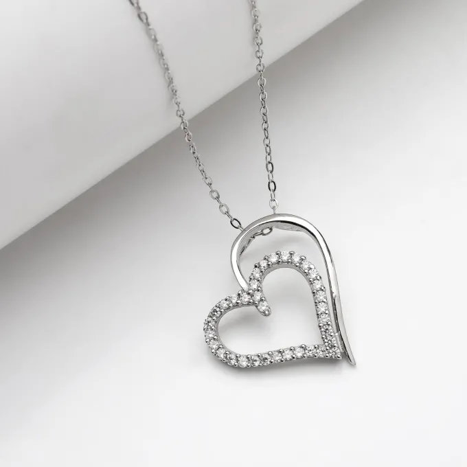 Silver Layered Heart Pendant