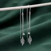 Silver Leaf Bead Sui Dhaga Earrings