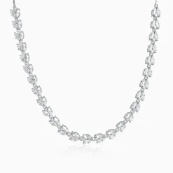 Silver Leaf Glow Choker Necklace