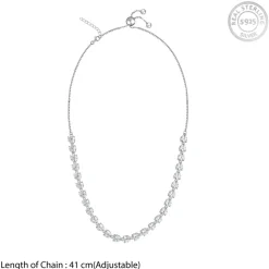 Silver Leaf Glow Choker Necklace