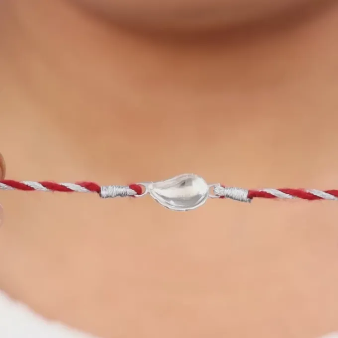 Silver Leafy Rakhi