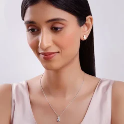 Silver Leafy Teardrop Set