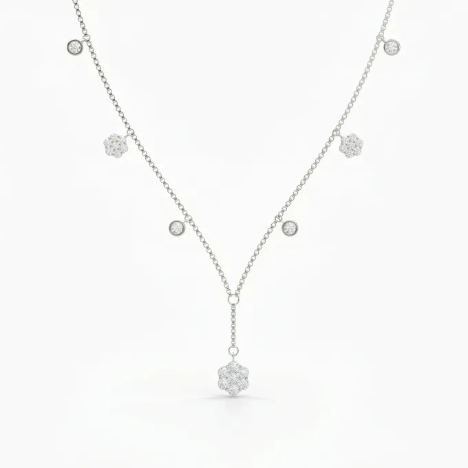 Silver Light Charm Choker Necklace