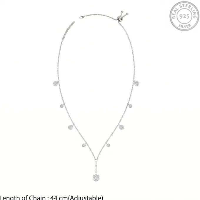 Silver Light Charm Choker Necklace