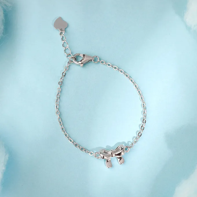 Silver Lil’ Bow Kids Bracelet (2 - 8 Years)