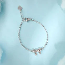 Silver Lil’ Bow Kids Bracelet (0 - 2 Years)