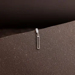 Silver Linear Drift Earring For Him