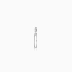 Silver Linear Drift Earring For Him