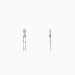 Silver Linear Drift Earring For Him