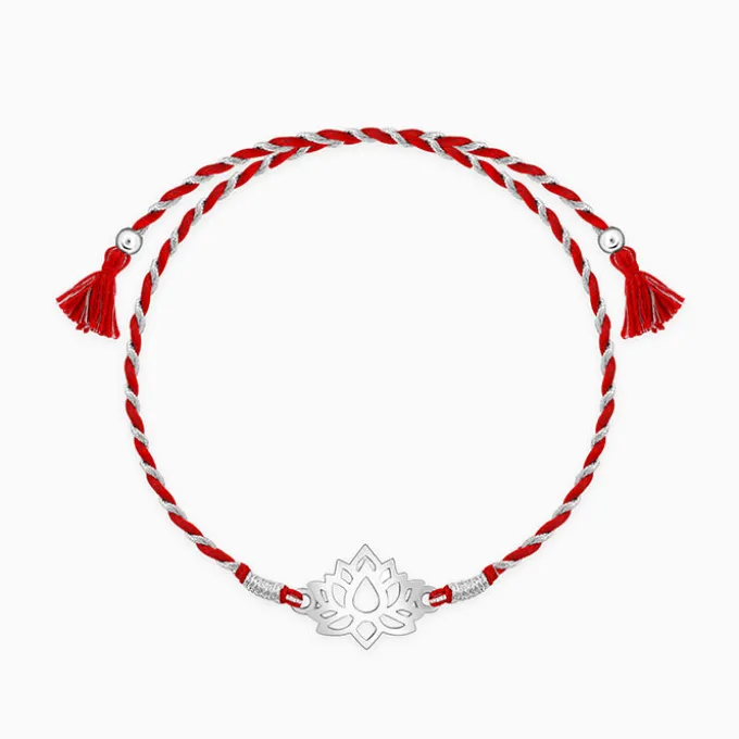 Silver Lotus Rakhi