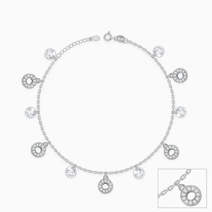 Silver Love and Light Anklet