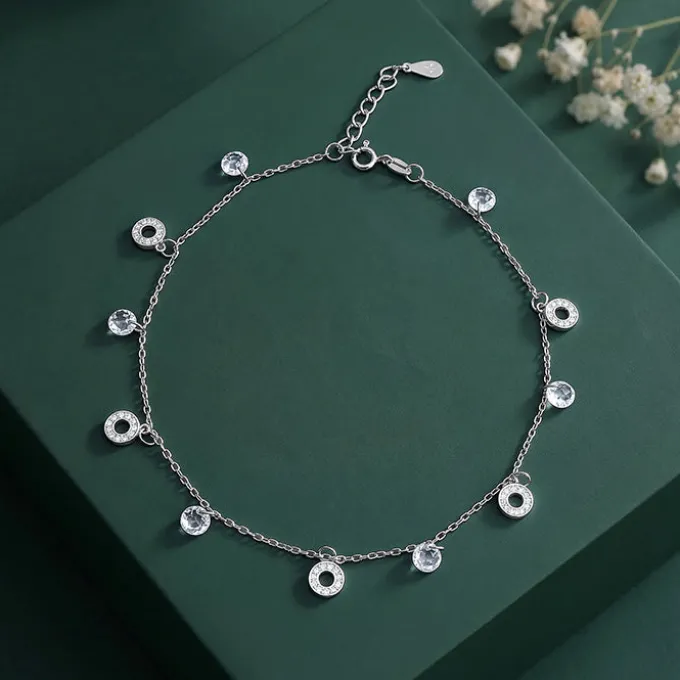 Silver Love and Light Anklet