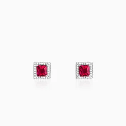Silver Love Cube Studs