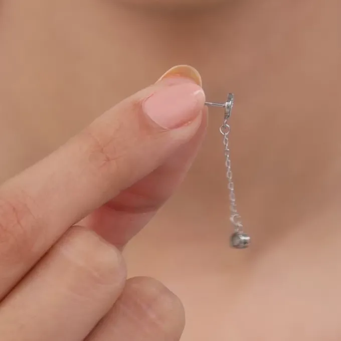 Silver Love Drip Dangler Earrings