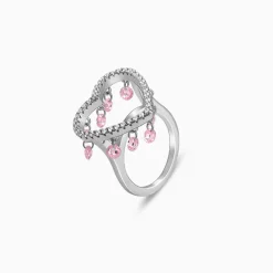 Silver Love In Charm Ring