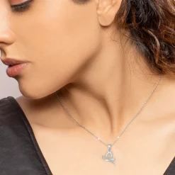 Silver Love Like A Butterfly Pendant With Link Chain