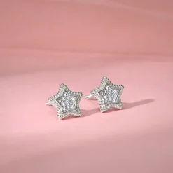 Silver Love The Star Studs
