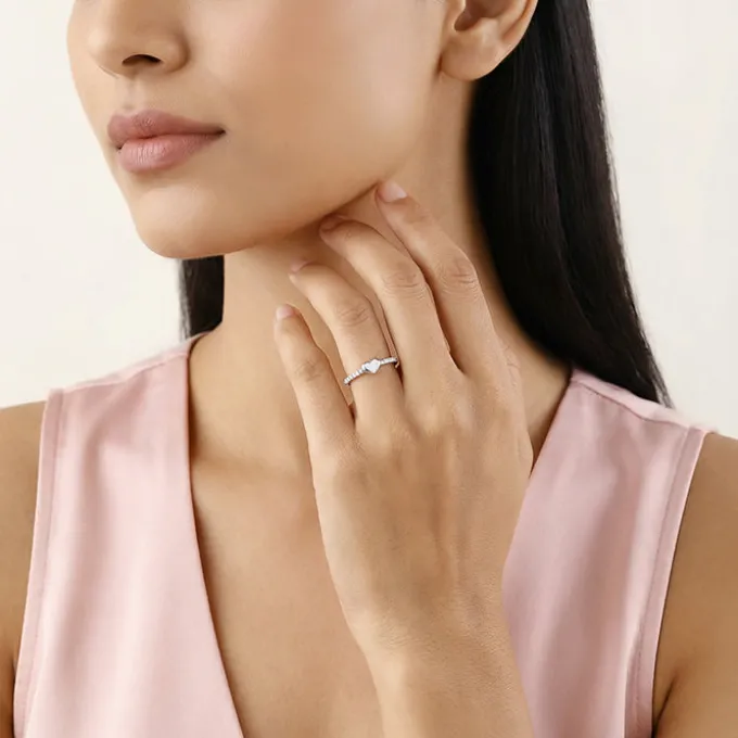 Silver Love-coded Ring
