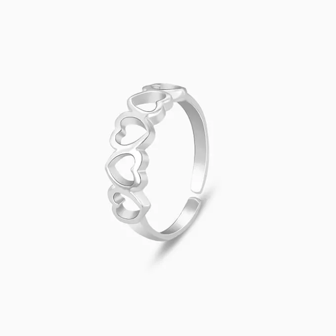 Silver Love's Embrace Toe Rings