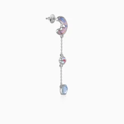 Silver Lunar Love Moonstone Drop Earrings