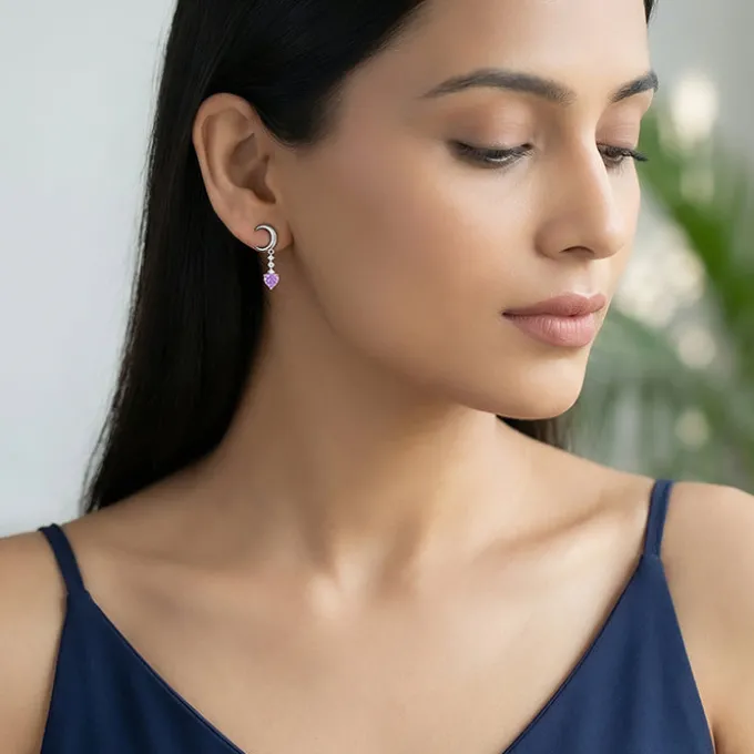 Silver Lunar Promise Earrings