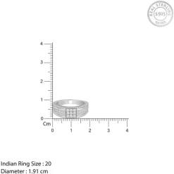 Silver Lustrous Square Ring For Him